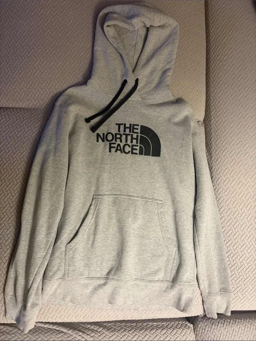 The North Face Men’s Light Grey Hoodie with Black Logo